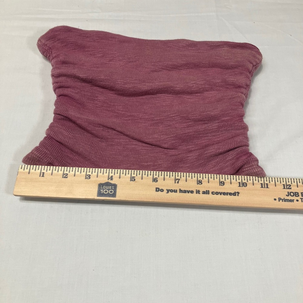 Free People Boulevard Womens Berry Pink Ruched Slub Knit Strapless Tube Top XS - Picture 11 of 11